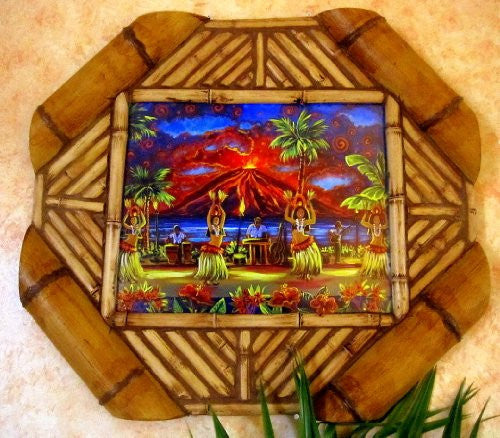 Polynesian Dancers in Bamboo Frame