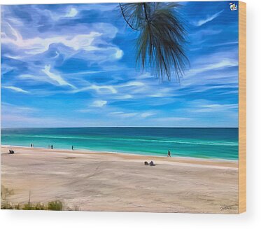 Impressionistic Beach Scene - Wood Print