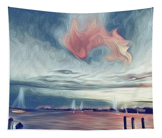 Swirling Dusk A Coastal Dream - Tapestry