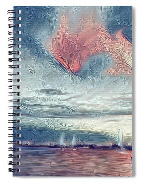 Swirling Dusk A Coastal Dream - Spiral Notebook