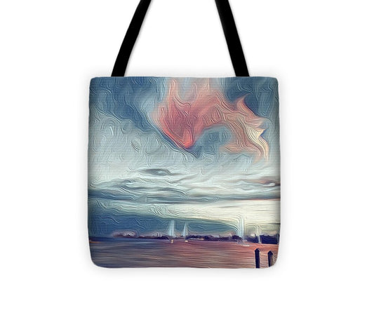 Swirling Dusk A Coastal Dream - Tote Bag