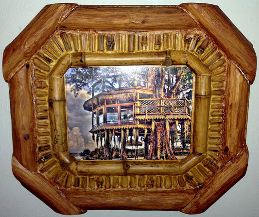 The Beach Treehouse Print in Wood Frame